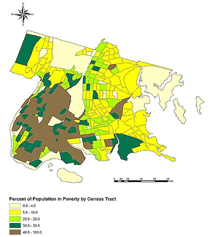 Poverty concentrations within the Bronx, by Census Tract