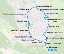 Budapesti 57-es és 257-es busz útvonala.svg