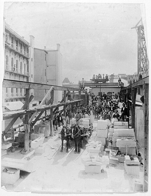 Construction work on stage 2, 1893