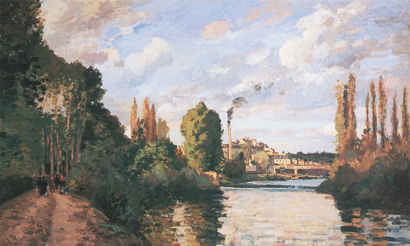 File:Camille Pissarro - Bords de l´eau à Pontoise - 1872.jpg