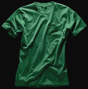 緑色のTシャツ、ポケット付き