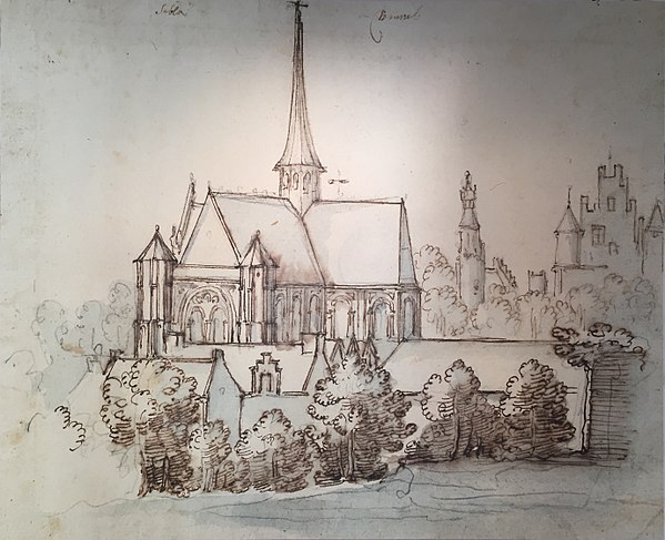 The Church of the Sablon, c. 1612, as drawn by Remigio Cantagallina