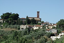 Panorama and Church Chiesa Santi Pietro e Paolo (Belvedere) in Capannoli