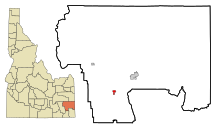 Caribou County Idaho Incorporated en Unincorporated gebieden Grace Highlighted.svg