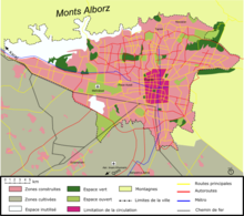 Das administrative Stadtgebiet von Teheran