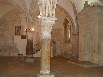 The Cenacle in Jerusalem is claimed to be the location of the Last Supper and Pentecost.[30]
