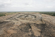 Large feet inside a circle inside a square