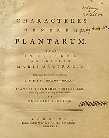 Title page of the 1776 quarto edition of Characteres generum plantarum Characteres generum plantarum title.jpg