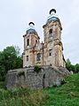 Kostel Navštívení Panny Marie ve Skocích u Žlutic, okr. Karlovy Vary. Pohled od jihovýchodu.