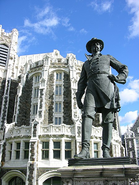 Statue of Alexander S. Webb at City College of New York campus in Harlem, New York City