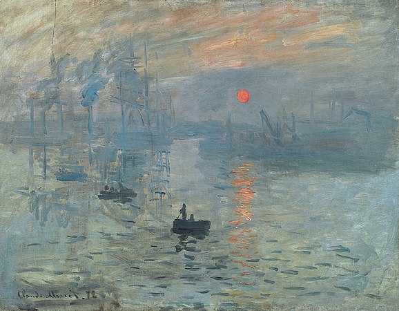 Claude Monet: Inpresioa, eguzkia sortzen (1872), inpresionismoari izena eman zion artelana.