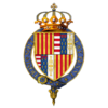 Coat of arms of Alfonso II, King of Naples, KG.png