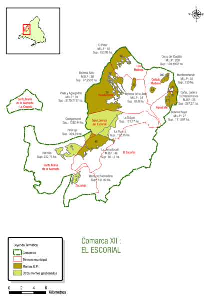 File:Comarca forestal 12 de la Comunidad de Madrid (2007) El Escorial, mapa.png