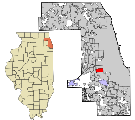 Cook County Illinois incorporated and unincorporated areas Burbank highlighted.svg