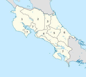Costa Rica, administrative divisions - Nmbrs - monochrome.svg
