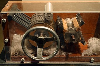Reproduction of a Cotton Gin.