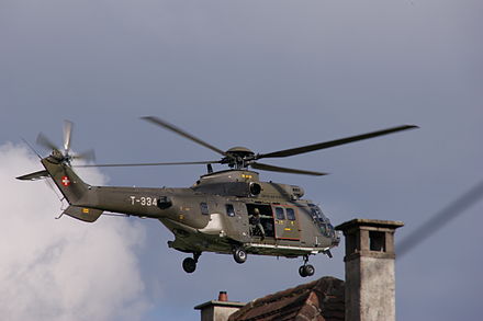Cougar AS532 T-334 during a Swiss Air Force rescue exercise