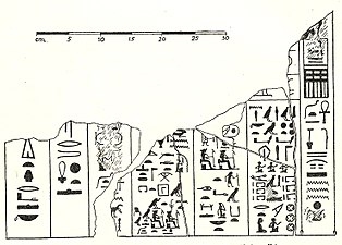Kultdekret mit möglichem Horusnamen (oben rechts)