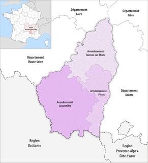 <span class="mw-page-title-main">Arrondissements of the Ardèche department</span>