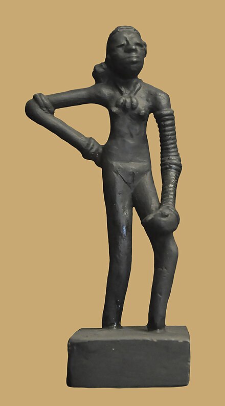 The statue of the Dancing Girl, said to be a naked young girl dancing with lips pouted