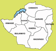 Map of the eight Roman Catholic dioceses in Zimbabwe Diocesi dello Zimbabwe.png