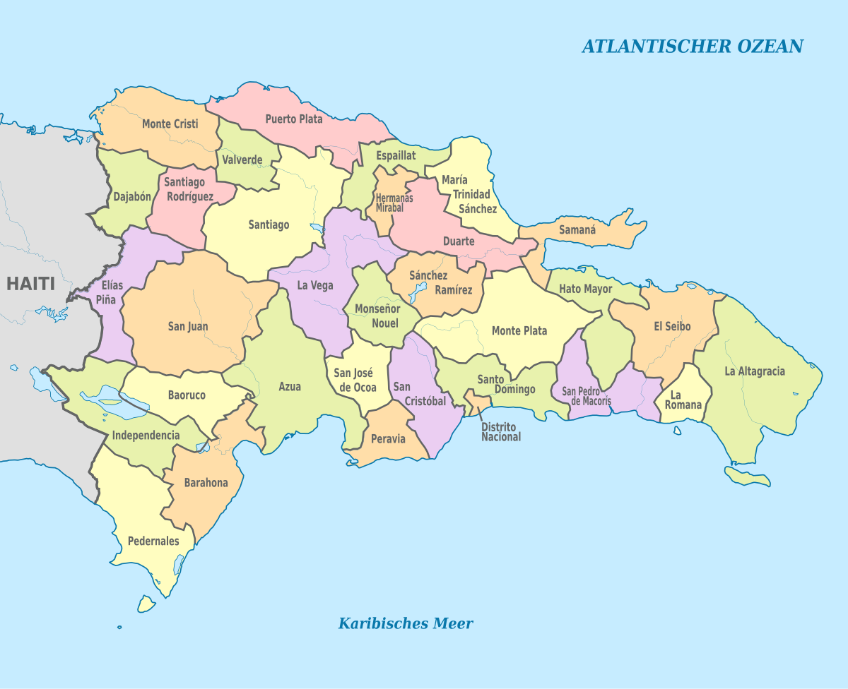 mapa provincias rd Provincias De La Republica Dominicana Wikipedia La Enciclopedia Libre mapa provincias rd