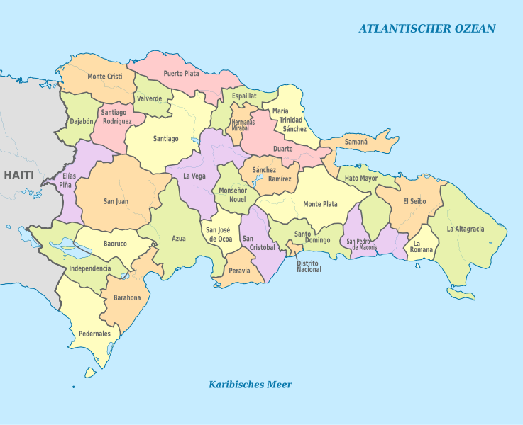 File:Dominican Republic, administrative divisions - de - colored.svg