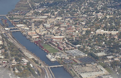 Downtown Elgin aerial view, 2018