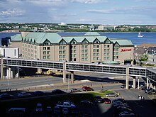 Footbridge linking Scotia Square to Purdy's Wharf and the Halifax waterfront Downtown Halifax (July 1 2007) (687929200).jpg