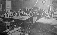 Draftsmen and design engineers of the State Highway Department at Lansing headquarters in 1916.png