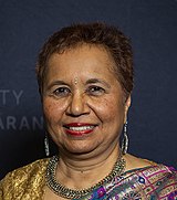 Edvina Pio (New Zealand) Edwina Pio wins Te Rangi Hiroa Medal at 2019 Research Honours Aotearoa (cropped).jpg