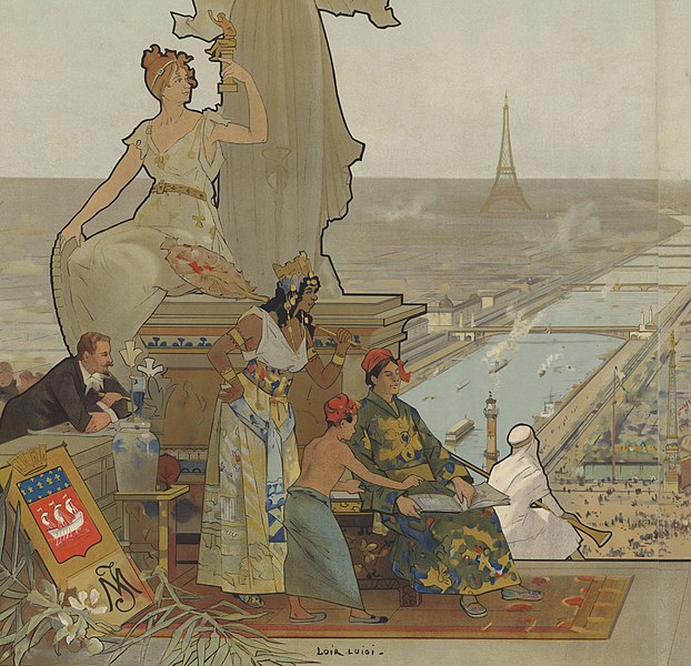 File:Eiffel Tower and friends art - from, En vente partout. L'Exposition de Paris de 1900, publication illustrée d'environ 2000 gravures (cropped).jpg