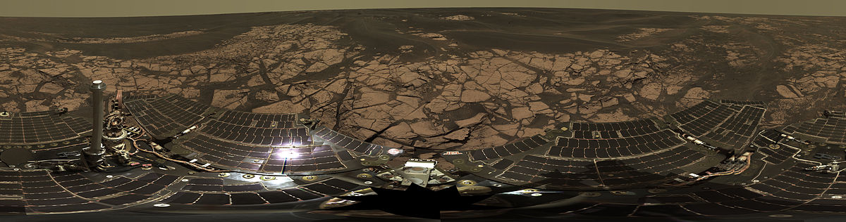 Панорама «Оппортьюнити», снятая на краю кратера Эребус