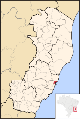Vitória'nın Espírito Santo'daki konumu