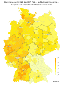 Stimmenanteil (%) 2019 – FDP
