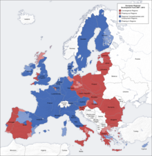 Economic classification of European regions according to Eurostat European union erdf map en.png