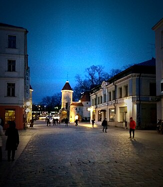 Evening at downtown in Tallinn