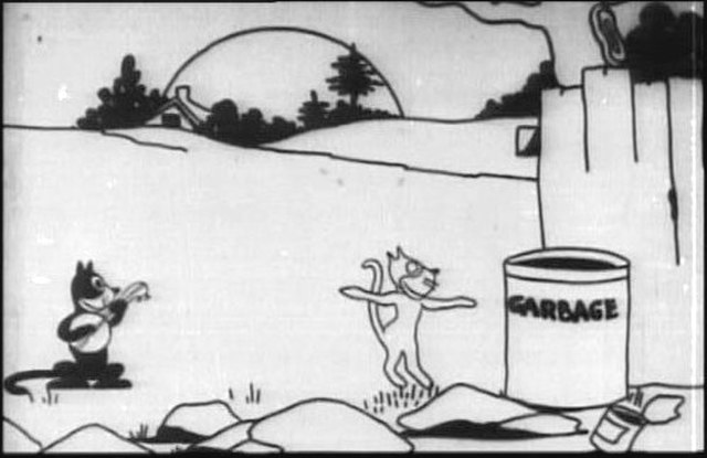 Felix the cat in his first cartoon Feline Follies.