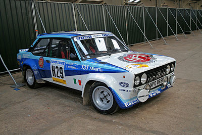 Fiat Abarth 131 rally car with "Wreath Fiat" livery