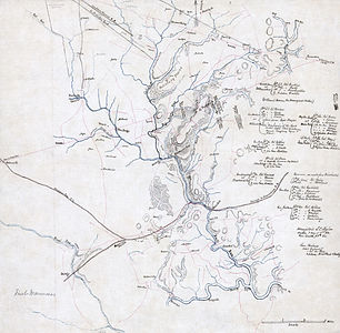 Confederate position map of the First Battle of Manassas, 1861