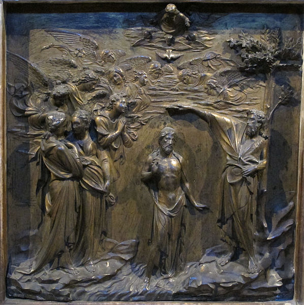 File:Formella 04, lorenzo ghiberti, battesimo di cristo, 1427.JPG