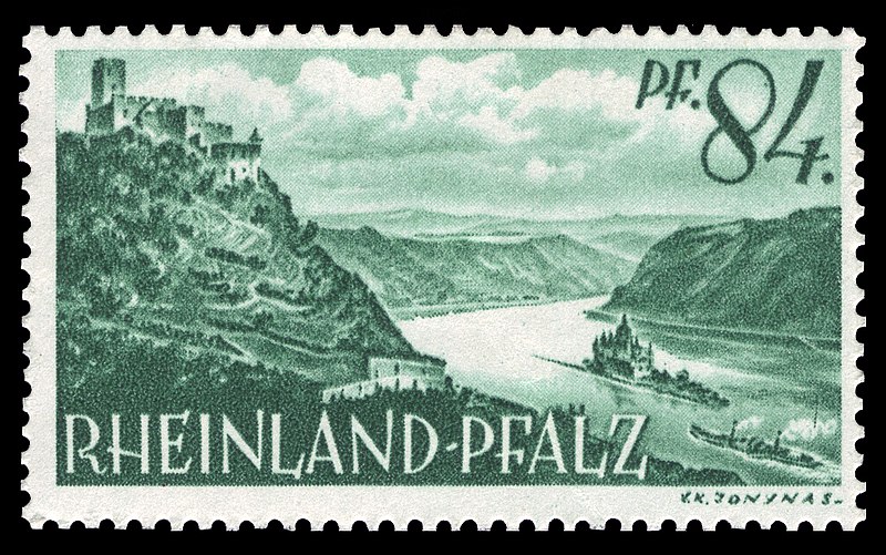 File:Fr. Zone Rheinland-Pfalz 1947 14 Pfalz bei Kaub, Burg Gutenfels.jpg