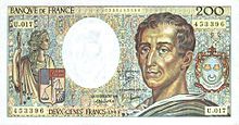 200 franc Montesquieu, Face recto