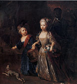 フリードリヒ2世と姉のヴィルヘルミーネ (c.1715)