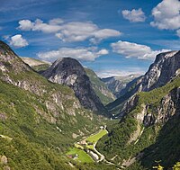 A Gudvangen-völgy Norvégiában