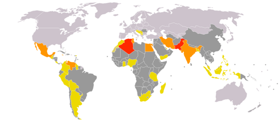 Страны, председательствующие в "Группе 77" с 1970 года.