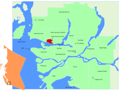 Posizione nella zona della metropolitana di Vancouver