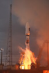 Galileo launch on a Soyuz rocket on 21 October 2011. Galileo launch on Soyuz, 21 Oct 2011 (6266227357).jpg