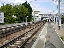 Depuis l'extrémité ouest des quais en regardant vers Le Blanc-Mesnil.