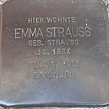 Stolperstein für Emma Strauß